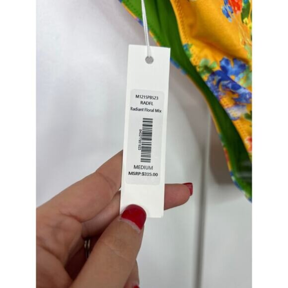 NWT Caroline Constas Colorblock Marisol One Piece Radiant Floral Mix Size: M - Picture 5 of 8